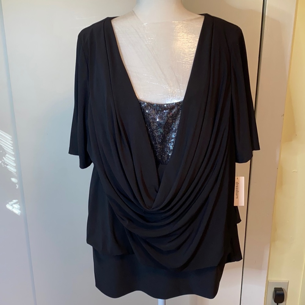 NWT!  COLLECTION by Dress Barn Black Special Occasion Blouse!  Sz 18/20